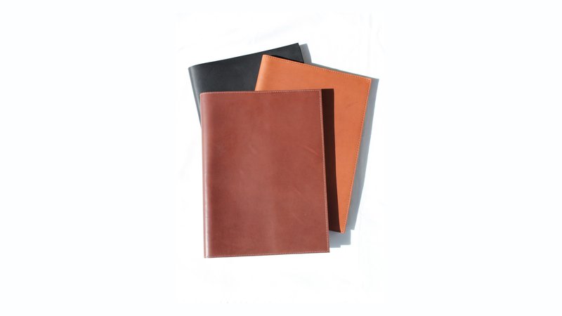 An A4 diary cover in fine leather by E.L. Freeman