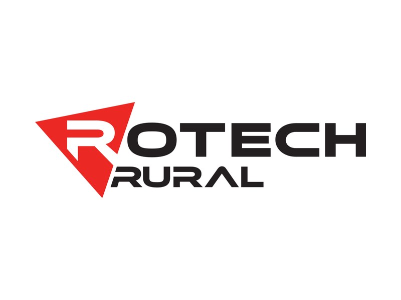 The Rotech Rural logo: bold black lettering with a red triangle mark